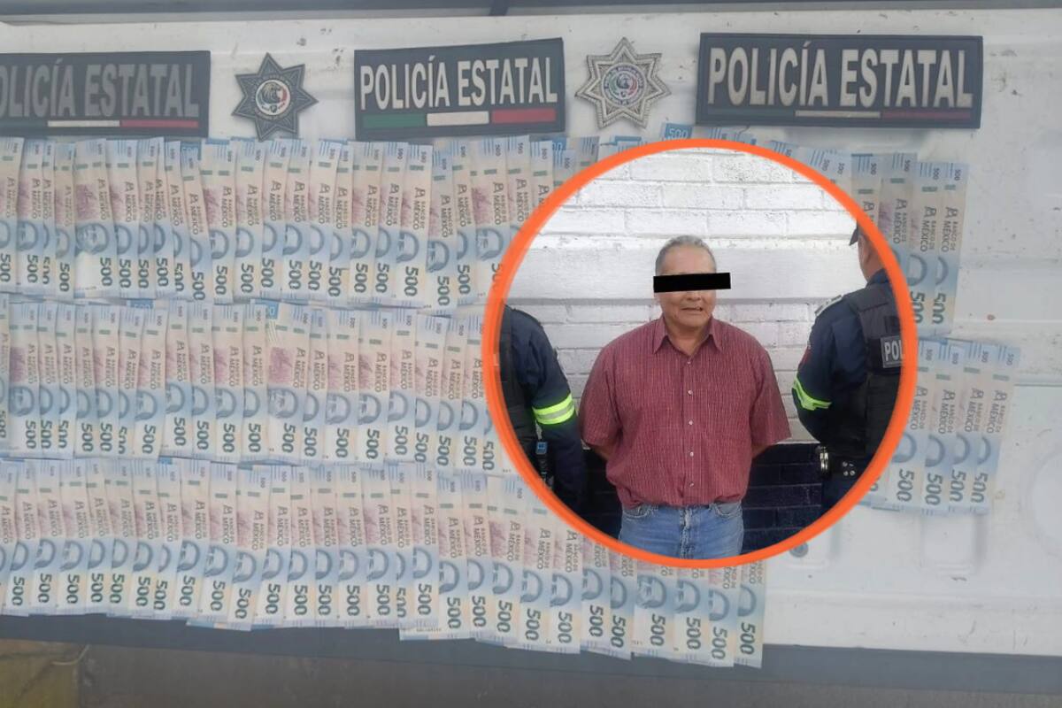 Detuvieron a un hombre de 58 años cuando intentaba depositar 85 mil pesos con 170 billetes falsos de 500 pesos en una sucursal bancaria del Estado de México