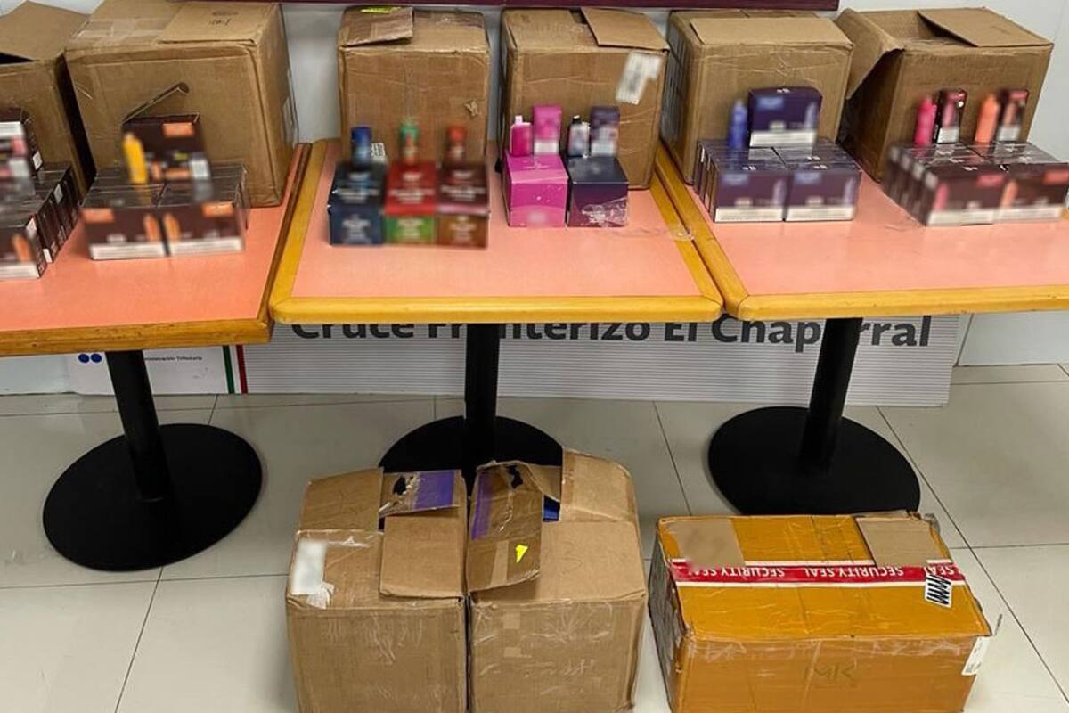 Autoridades decomisan mil 500 cigarros electrónicos en garita El Chaparral