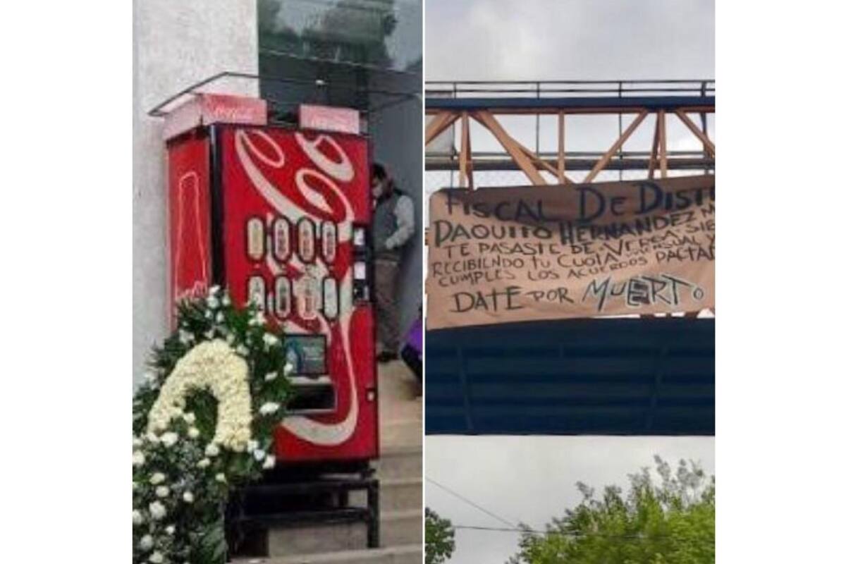 Compañeros dejan narcomanta y corona de muerto a Fiscal como broma y los reubican de castigo