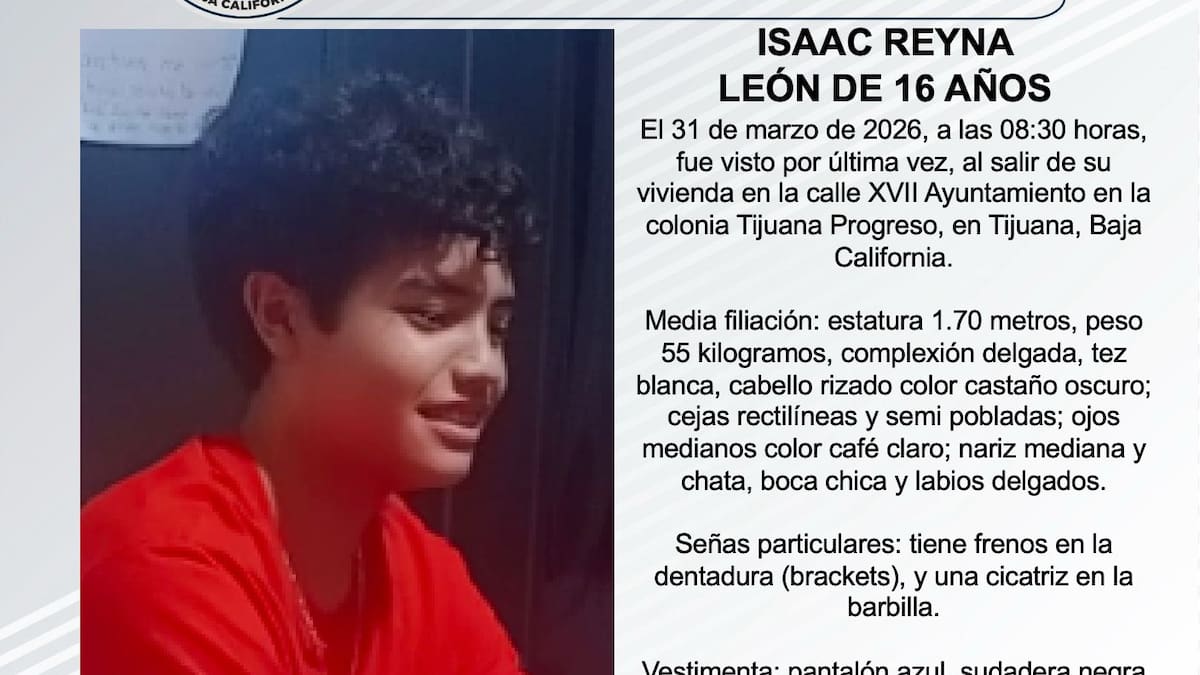 Se busca a Isaac Reyna León, de 16 años de edad