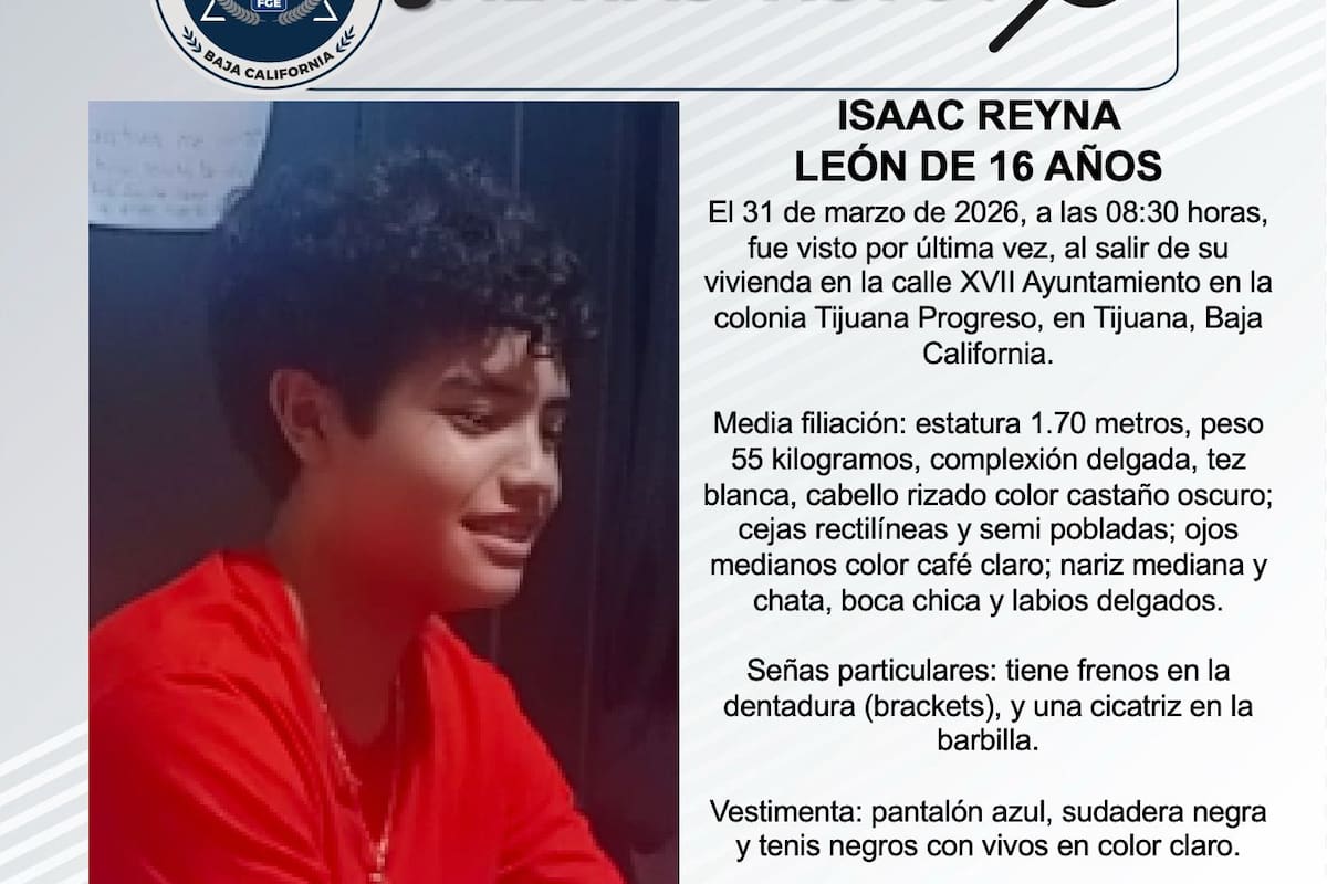 Se busca a Isaac Reyna León, de 16 años de edad