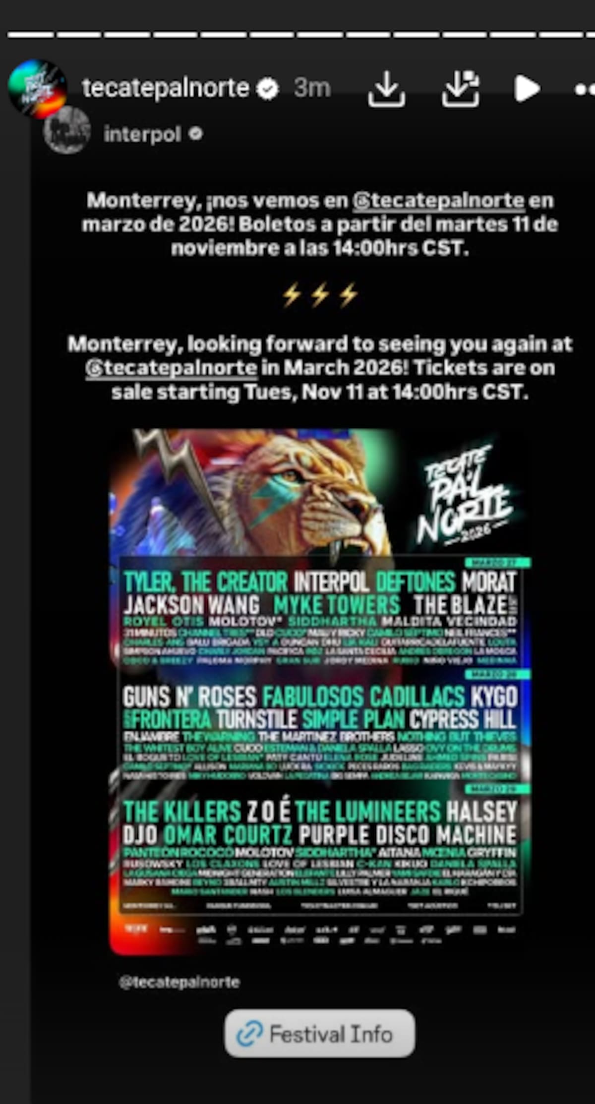 Venta de boletos del Tecate Pa'l Norte | Instagram @tecatepalnorte