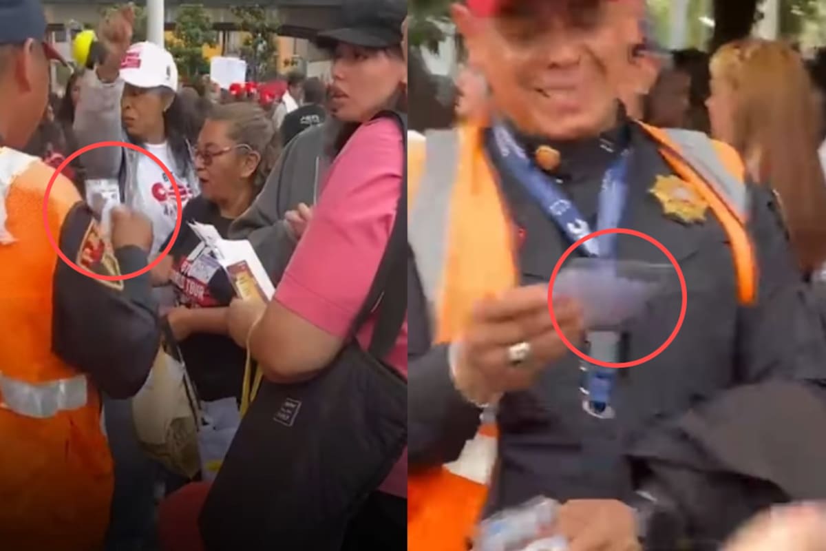 “Han de ser para sus niñas, qué bonito gesto” Policías en CDMX son captados intercambiando freebies previo al concierto de BTS