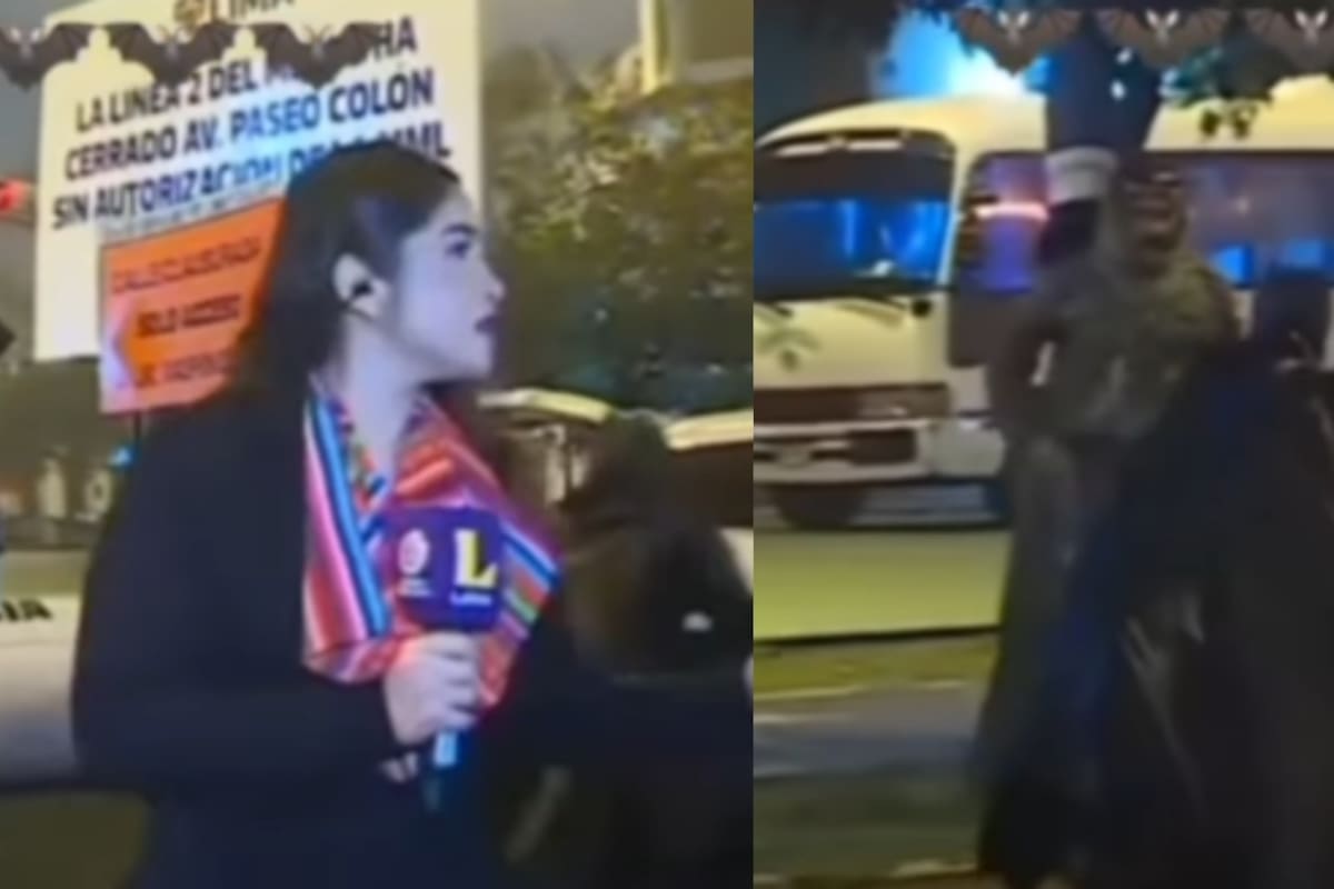Batman irrumpe en escena de crimen y noticiero en Perú