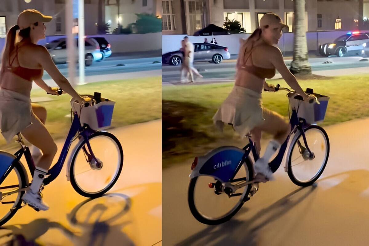 Ninel Conde sufre aparatosa caída en bicicleta mientras grababa con su celular