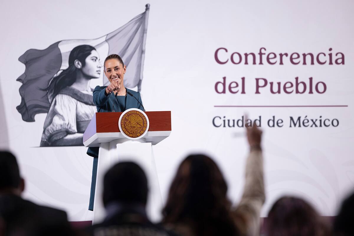 La presidenta Claudia Sheinbaum en conferencia de prensa matutina en el salón de la Tesorería de Palacio Nacional. Foto: Gabriel Monroy /Presidencia