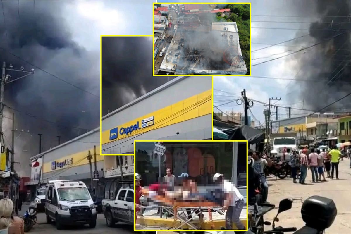 Se incendia tienda Coppel en Veracruz y fallece una clienta con quemaduras en el 90% de su cuerpo; explotó un tanque en el techo