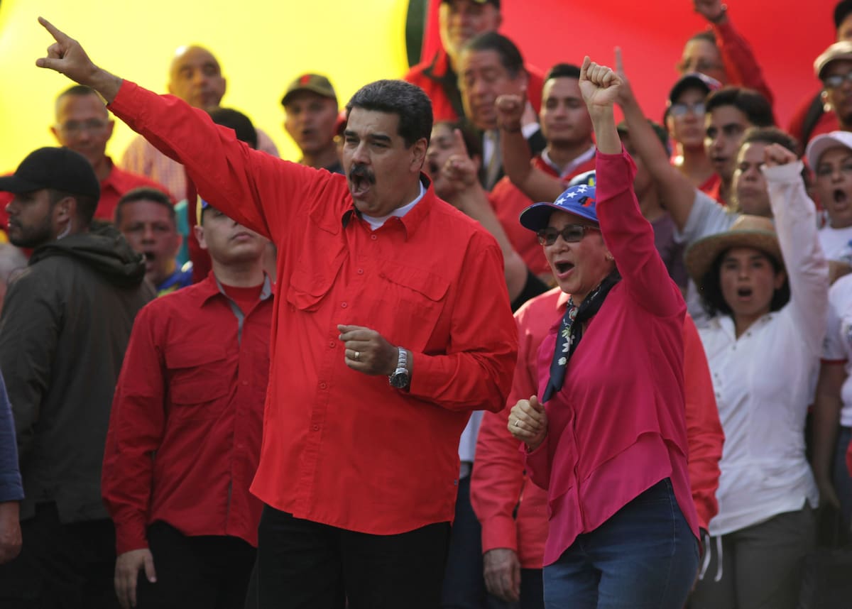 La pareja presidencial de Venezuela, Nicolás Maduro y Cilia Flores. Foto: AP Photo/Boris Vergara