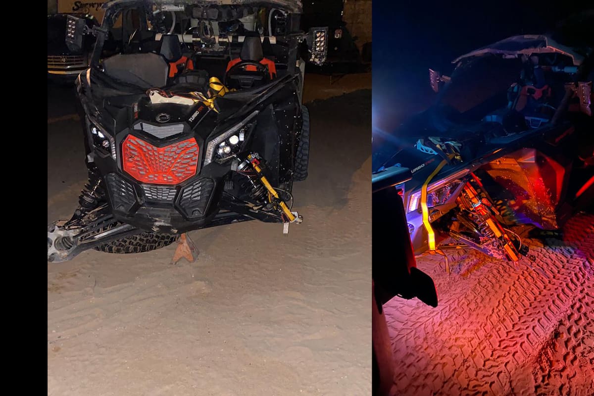 Accidente en el desierto de Altar deja solo daños materiales