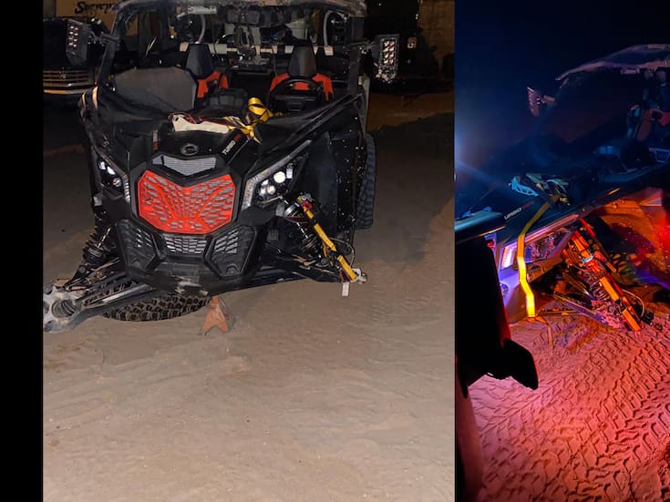 Accidente en el desierto de Altar deja solo daños materiales