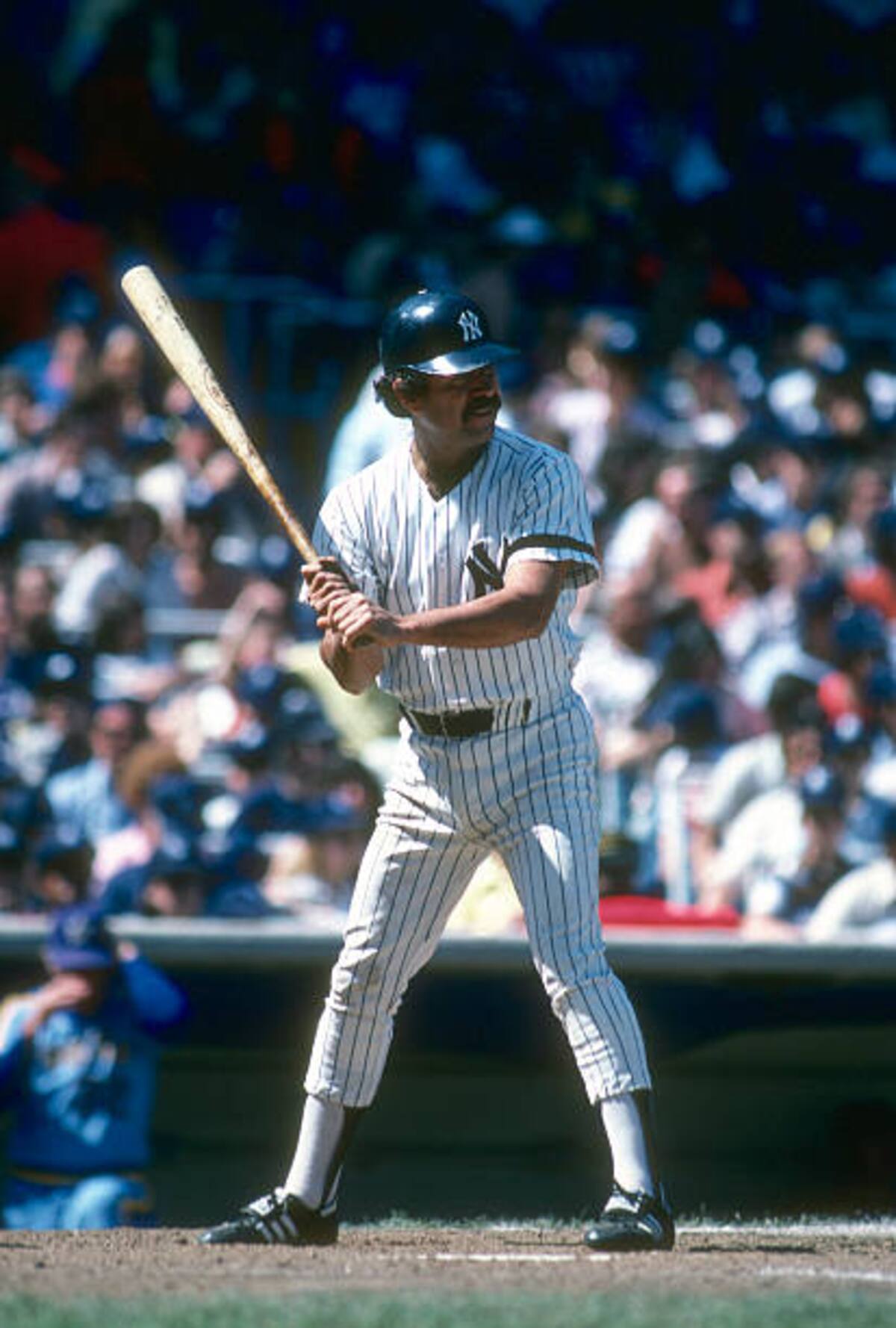 Aurelio Rodríguez bateando con los Yankees en la temporada de 1981. | Foto: Getty Images