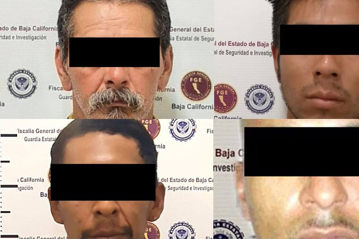 FGE aprehende a cuatro hombres por violación, lesiones y robo en Tijuana