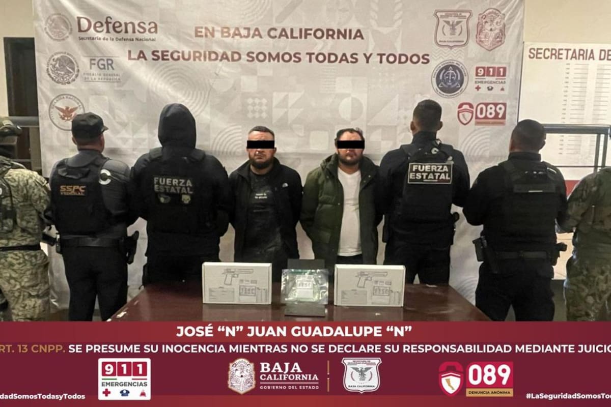 Detienen a dos sujetos con armas y fentanilo en Villa del Campo