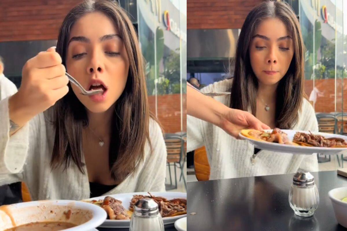 Influencer le pide al mesero retirarle el plato a su novia antes de terminárselo