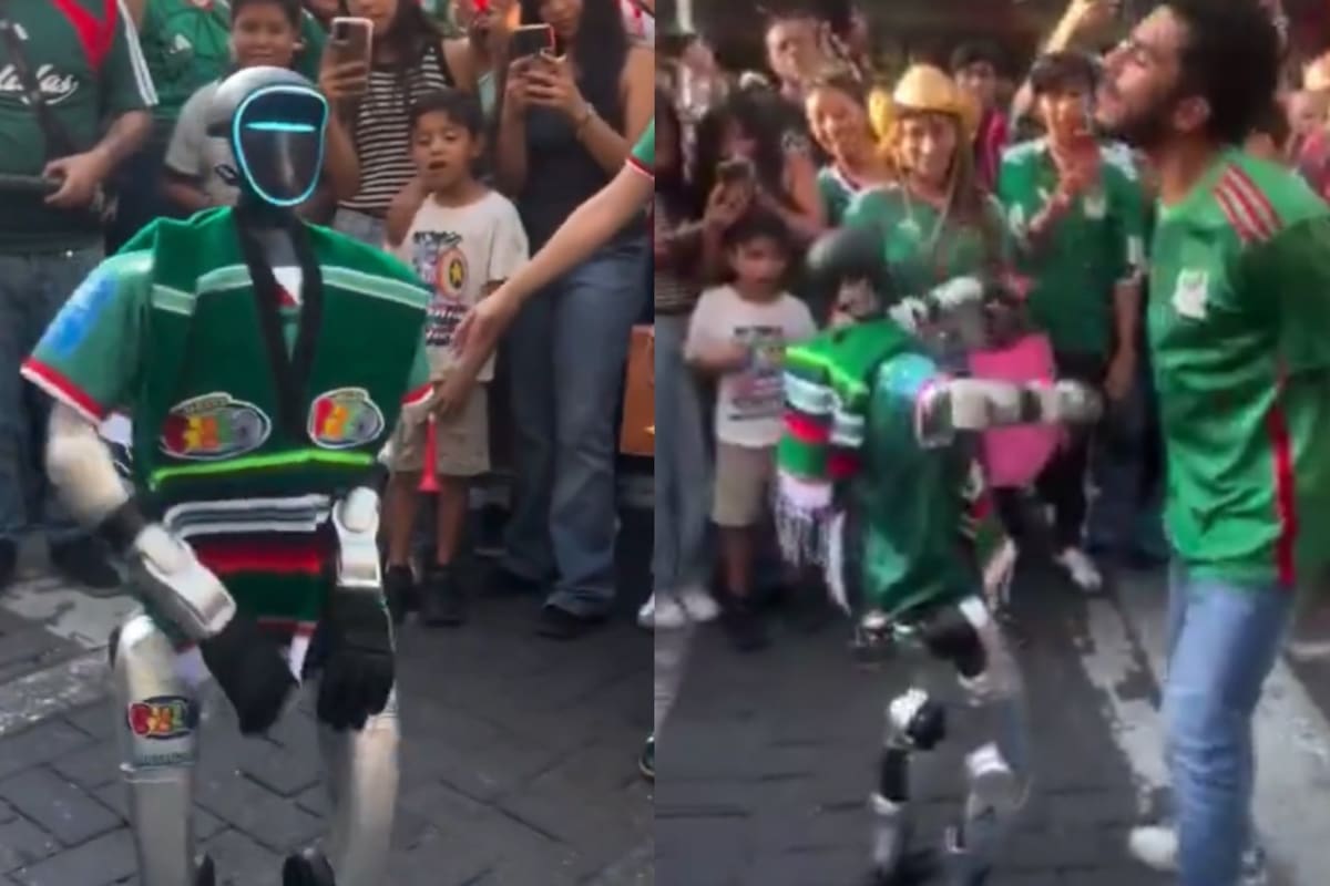 Robot con playera de México deja en ridículo a joven durante competencia de baile