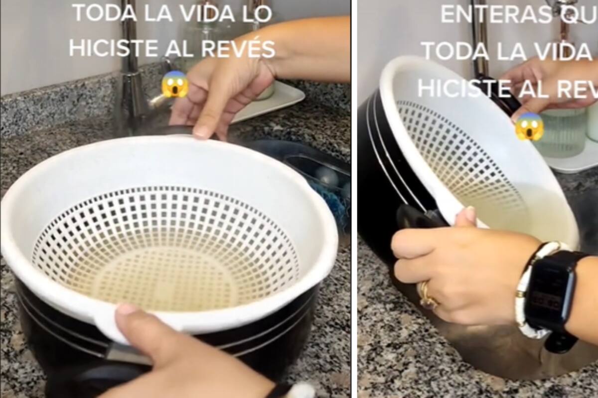 VIDEO: Una cocinera compartió el truco del colador en las pastas que sorprendió a miles de usuarios