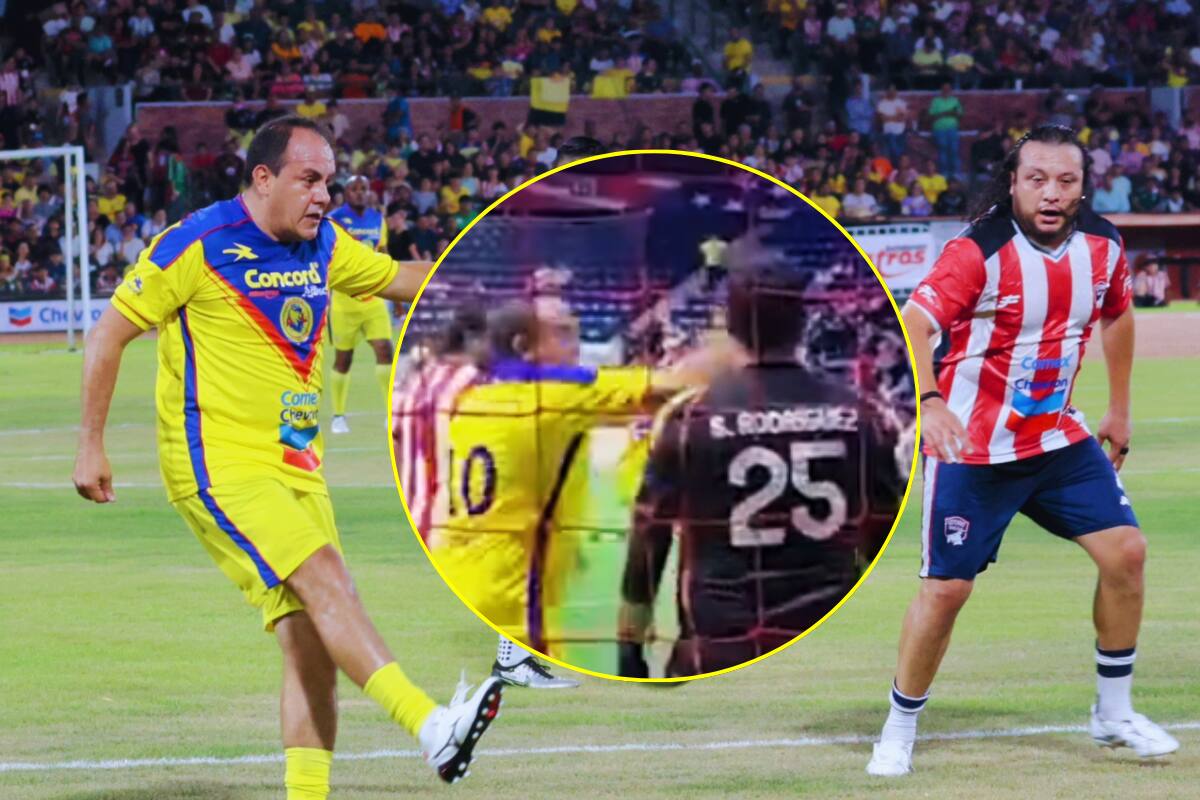 VIDEO: Cuauhtémoc Blanco golpea bruscamente en el rostro a portero de Chivas en partido de Leyendas