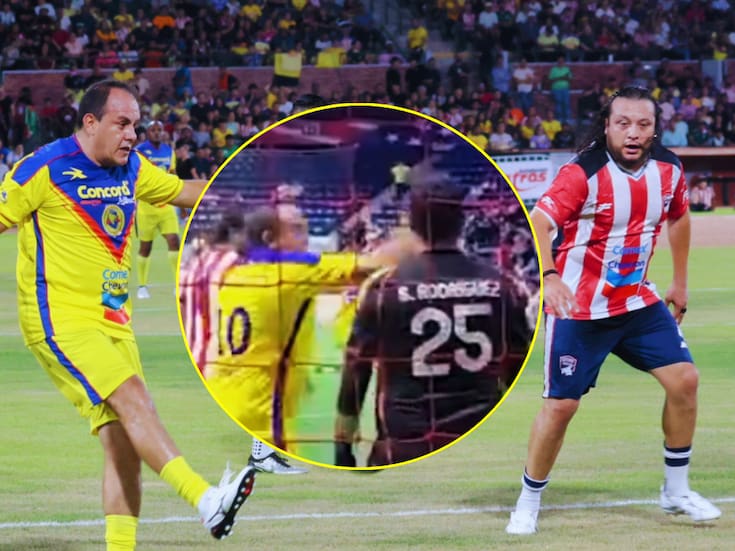 VIDEO: Cuauhtémoc Blanco golpea bruscamente en el rostro a portero de Chivas en partido de Leyendas