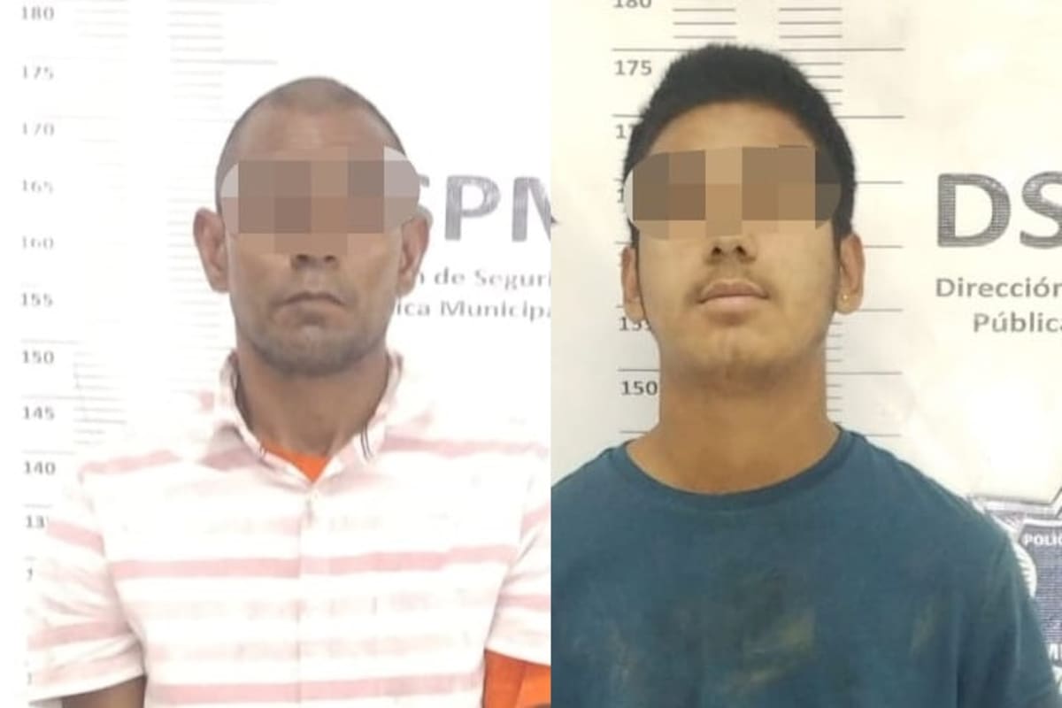 Robaban fibra de vidrio de obra en construcción; fueron detenidos en Plaza Astra