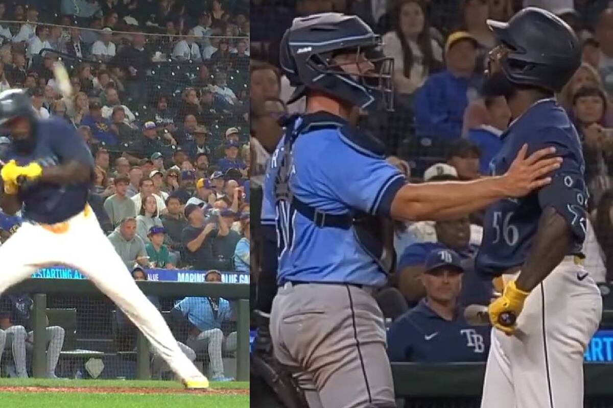 La reacción de Randy Arozarena tras recibir pelotazo de 96 mph frente a su ex equipo