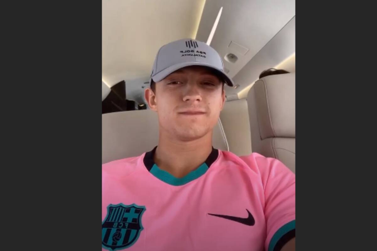 ¡Spiderman es fan del Barca! Tom Holland es captado con la camiseta del club catalán