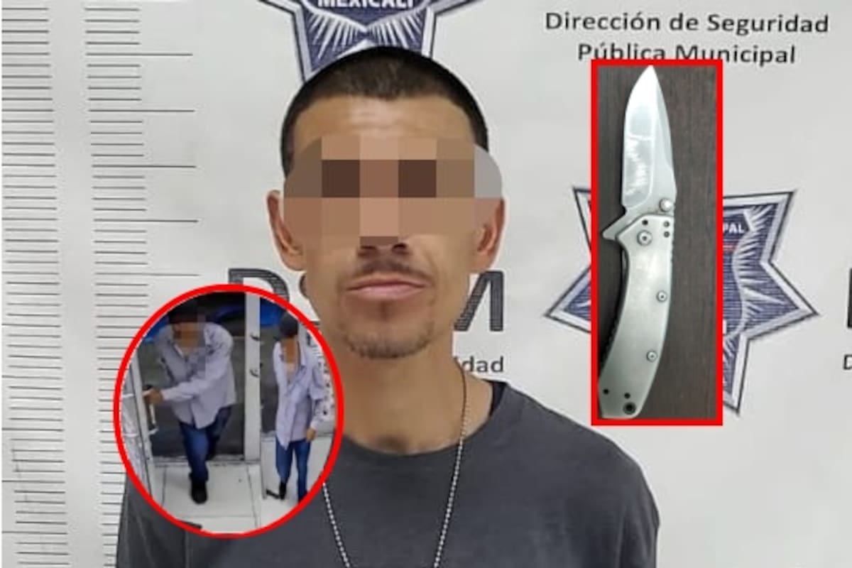Atrapan a presunto asaltante serial de autoservicios con una navaja en la mano