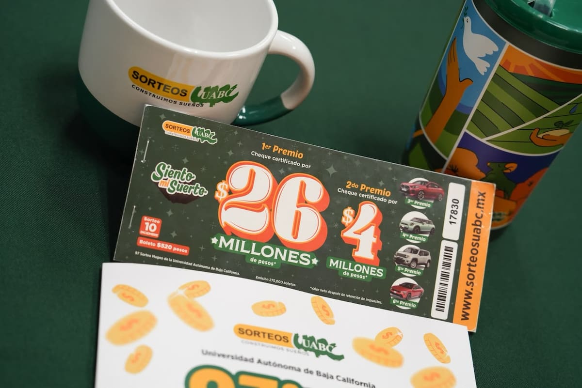 Los boletos del Sorteo Magno de la UABC tendrán un costo de 520 pesos y podrán adquirirse en formato físico o digital. Foto: Cortesía