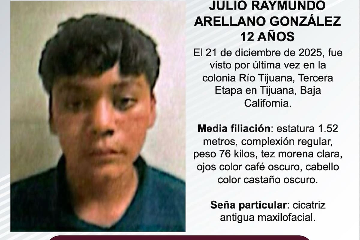Se busca a Julio Raymundo Arellano González de 12 años