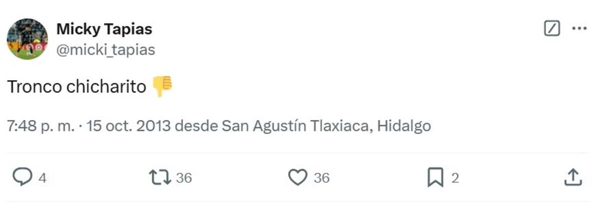 Miguel Tapias borró todas sus antiguas publicaciones, luego de que se hiciera viral el comprometedor tuit hacia Chicharito. (Foto: Captura de pantalla)
