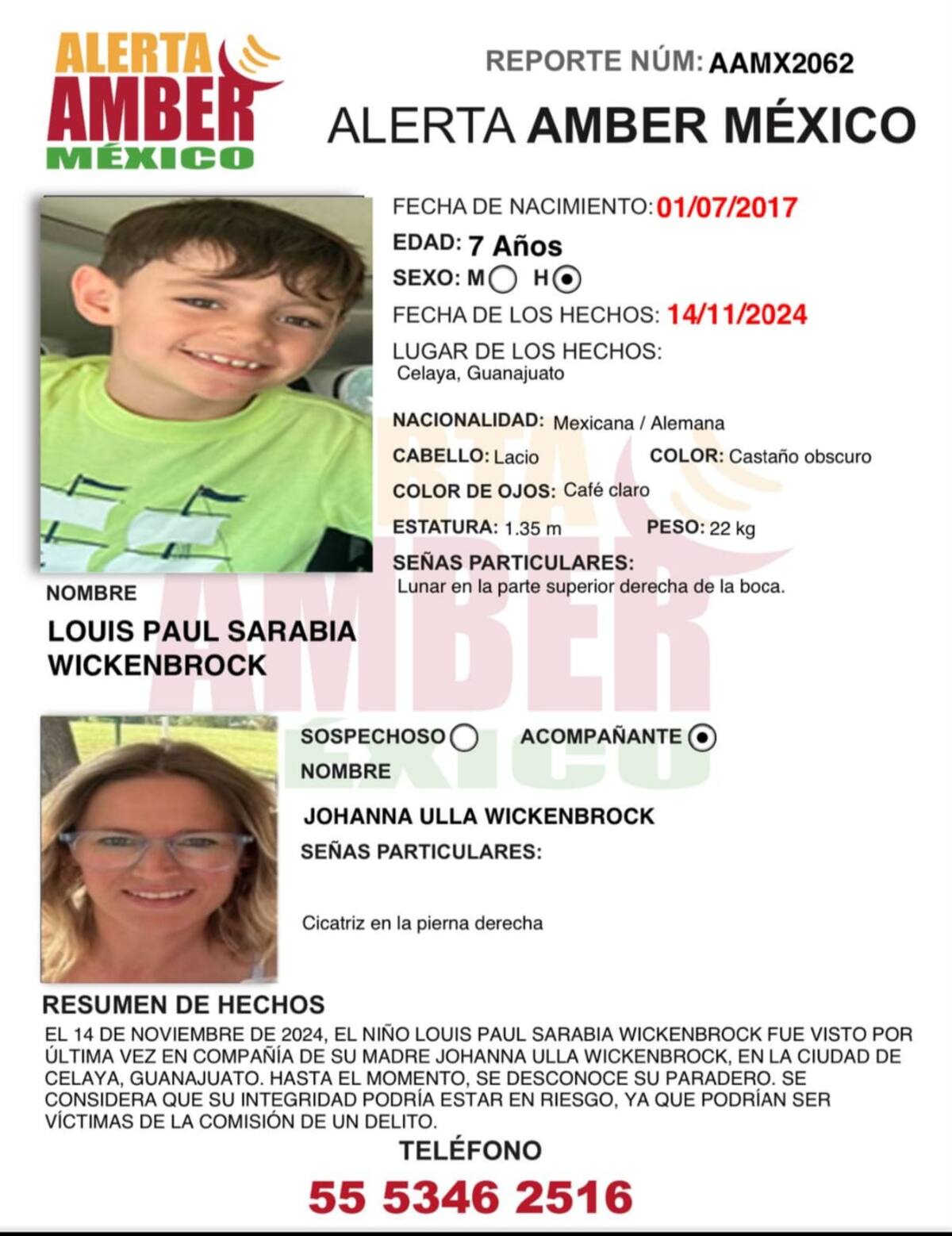 Fueron vistos por última vez el 14 de noviembre del 2024.