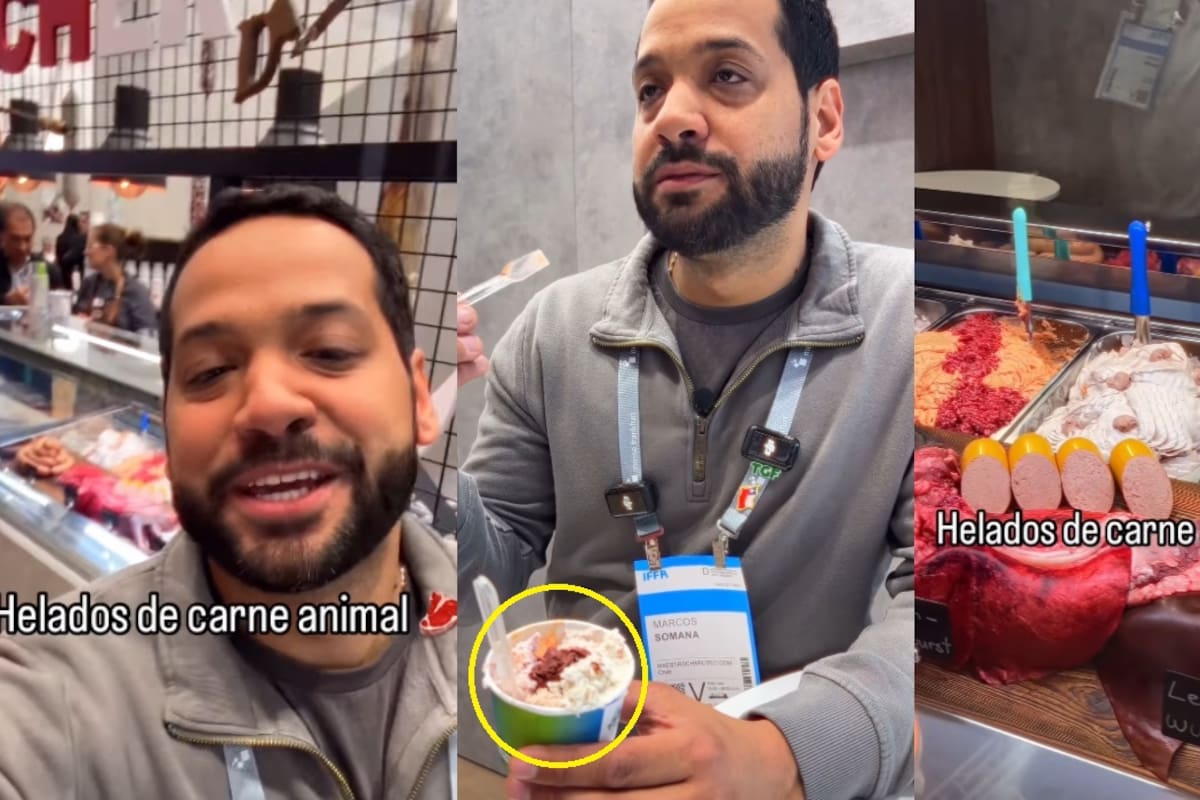 IMPACTANTE: hombre visita heladería donde la nieve está hecha a base de carne cruda