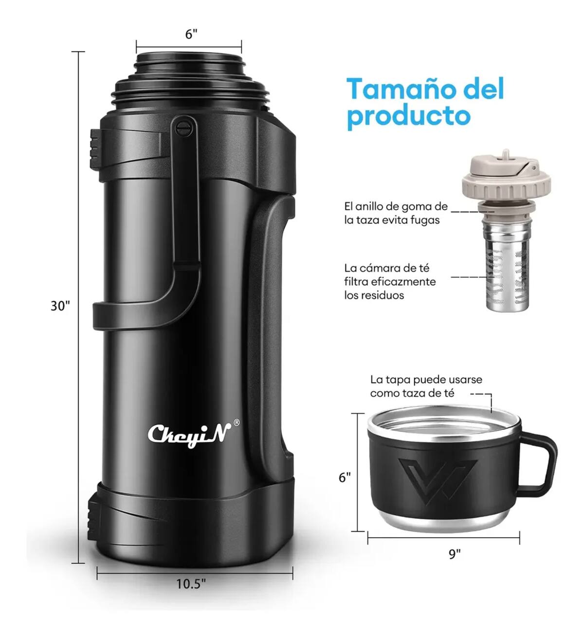 Termo de acero inoxidable doble CkeyiN | Mercado Libre