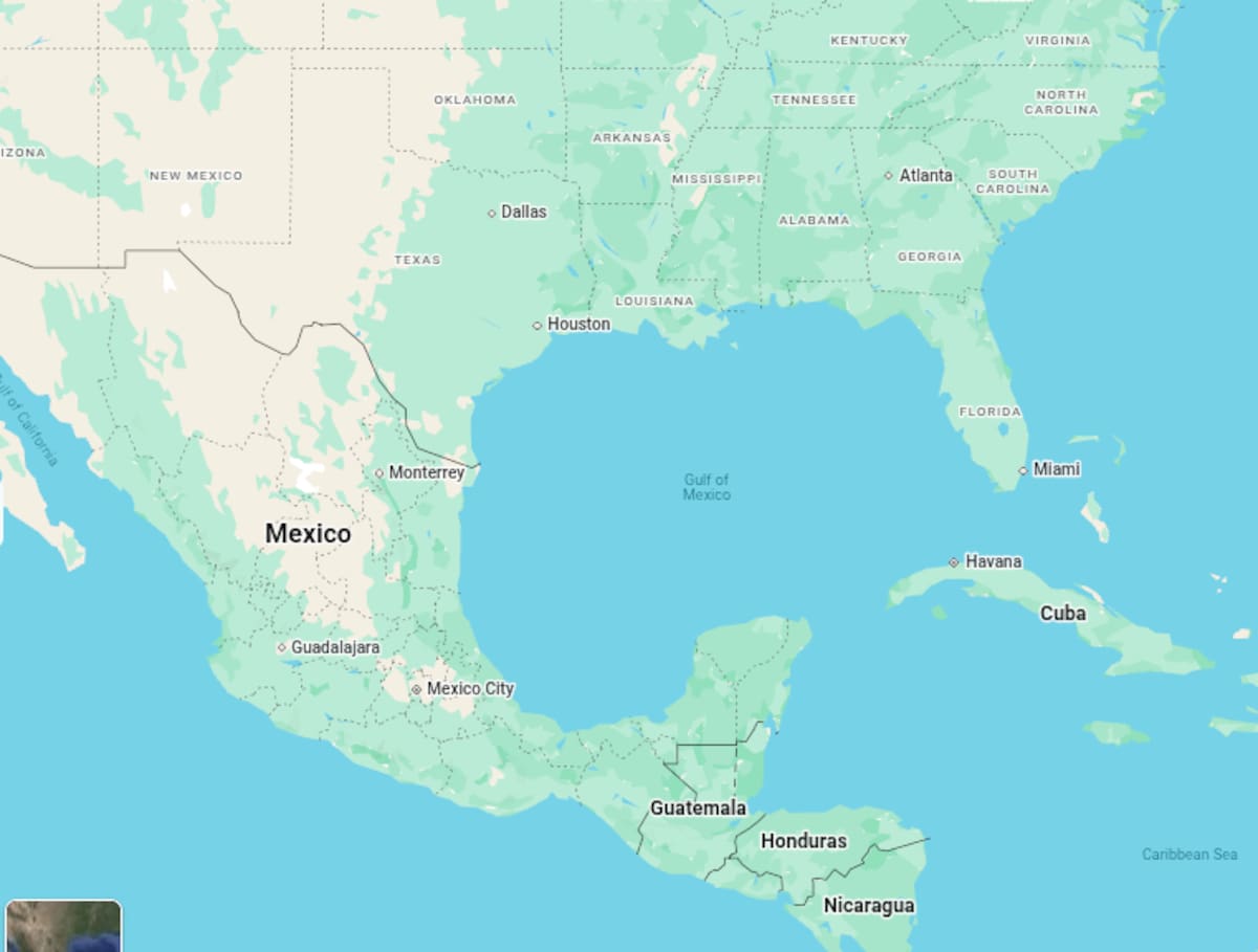 Imagen del Golfo de México captada en Google Maps.