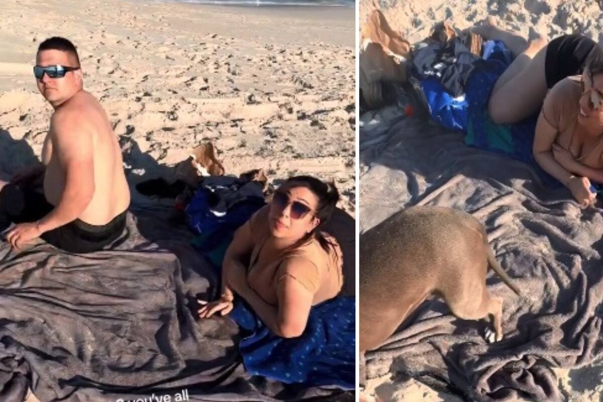 Mujer embarazada descubrió a su esposo en la playa con su amante | Video