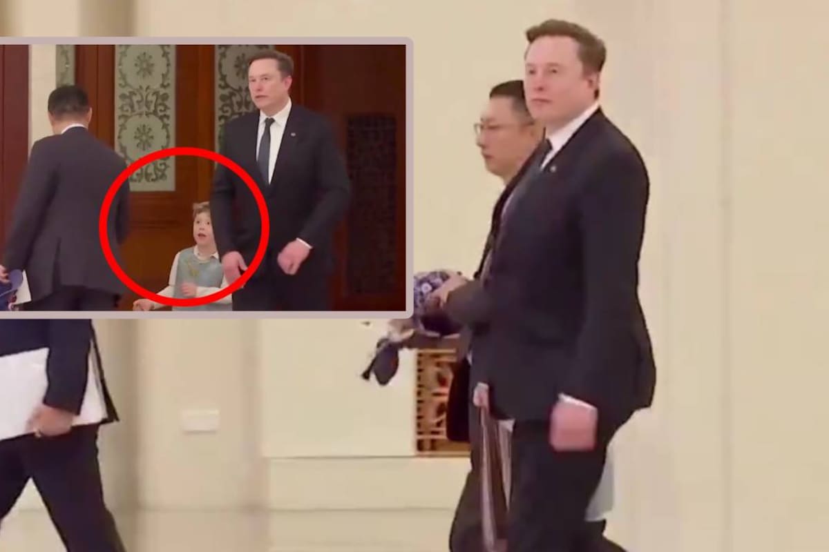 El hijo de Elon Musk X Æ A-Xii, apareció durante reunión con empresarios en Beijing