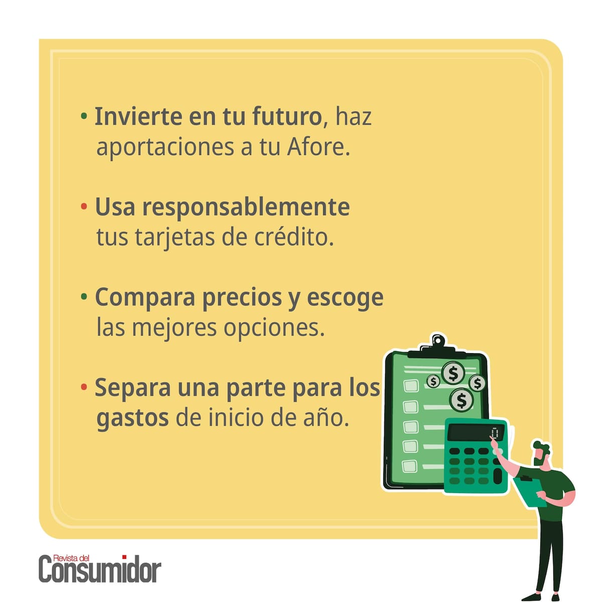 Recomendaciones para cuidar tu aguinaldo. / Revista del Consumidor.