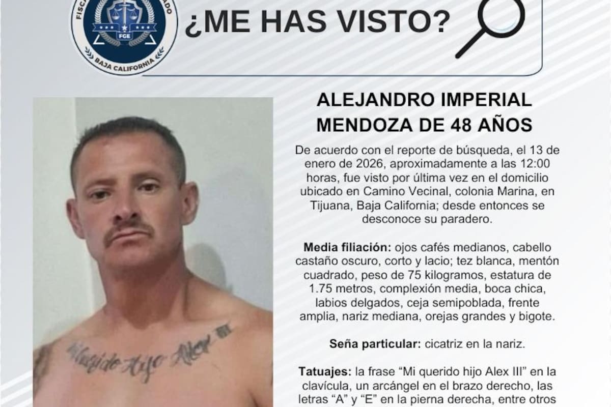 Se busca a Alejandro Imperial Mendoza de 48 años