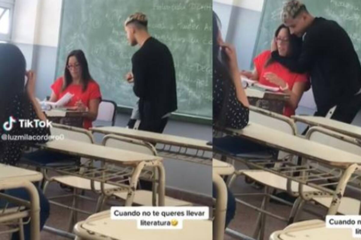 VIDEO: Desesperado por buenas calificaciones, alumno baila a su maestra para no reprobar