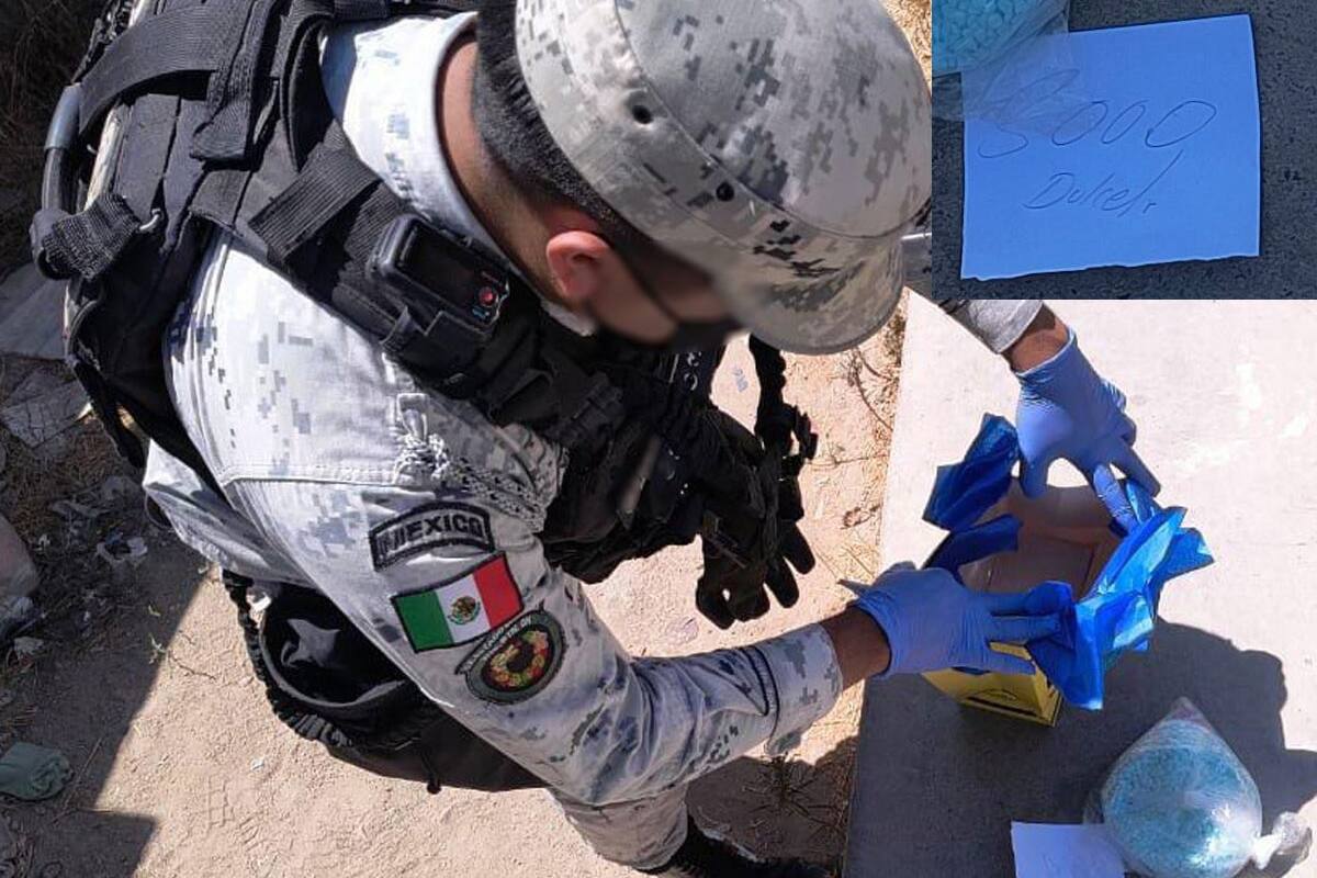 Guardia Nacional asegura en Tijuana bolsa de regalo con pastillas de fentanilo