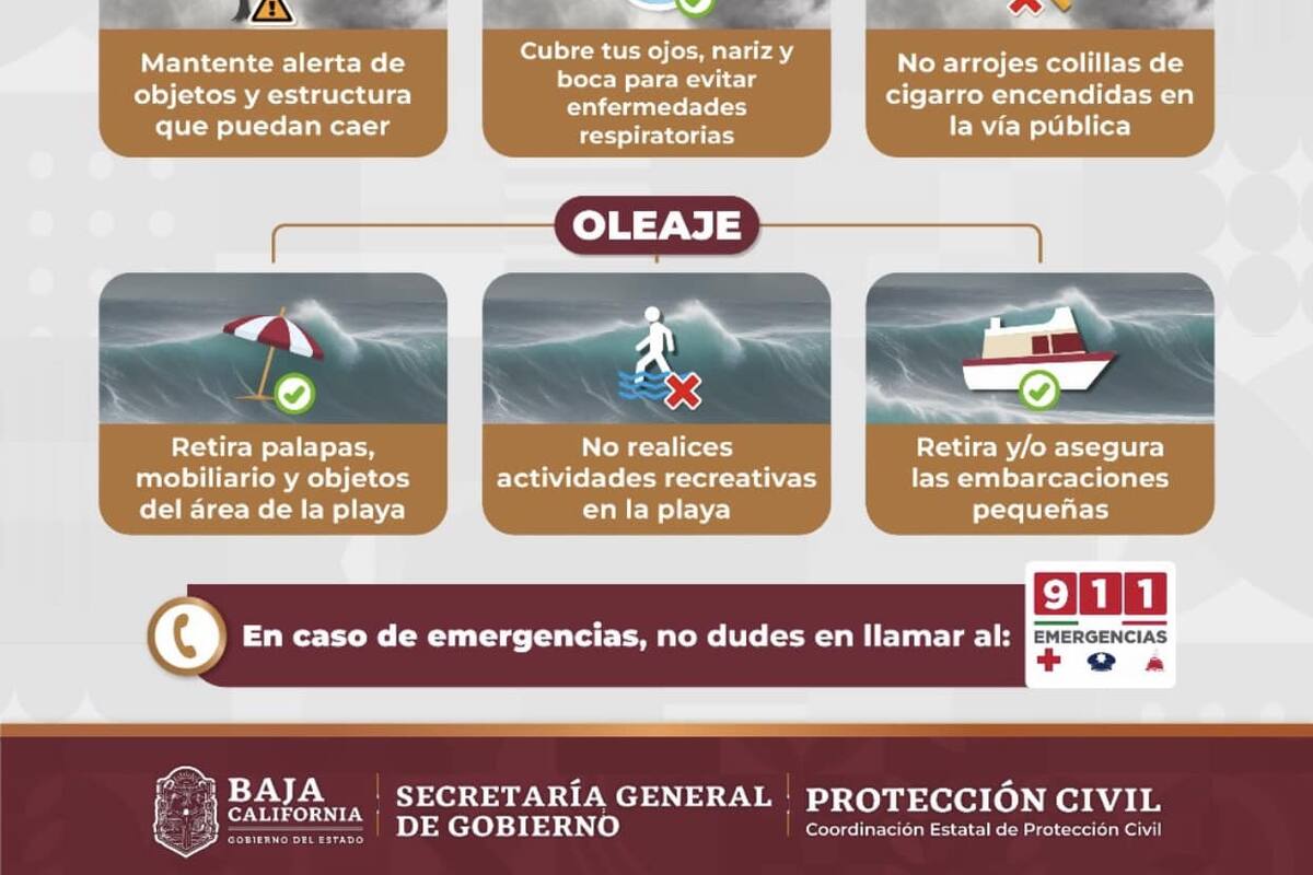Emite Protección Civil de Baja California alerta por frente frío número 10