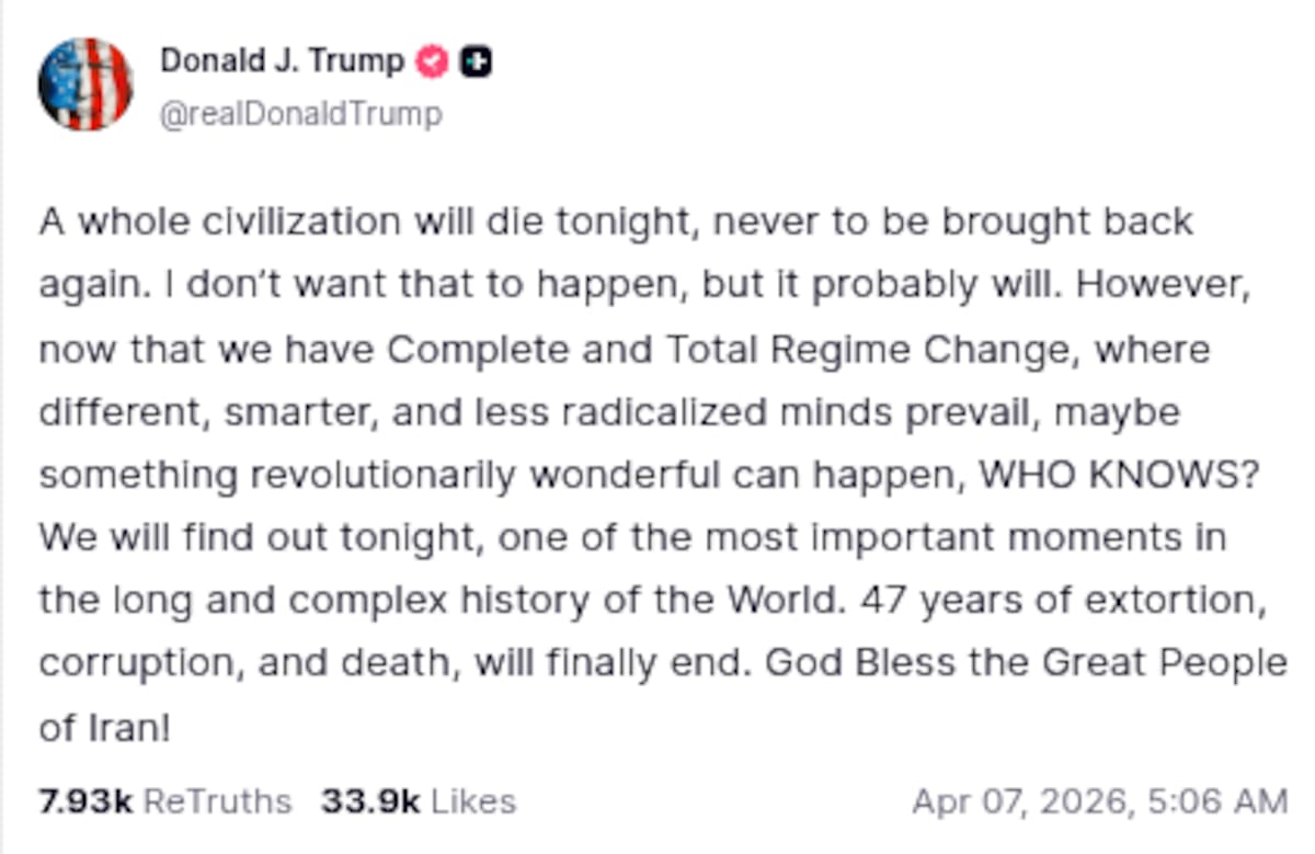 Donald Trump lanzó nueva amenaza contra Irán a través de Truth Social.