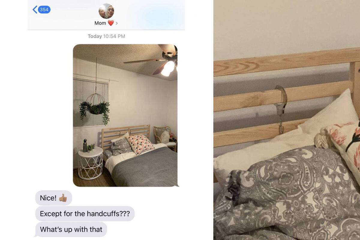 Hija le envía una foto a su mamá de su nueva habitación, se olvida de los detalles