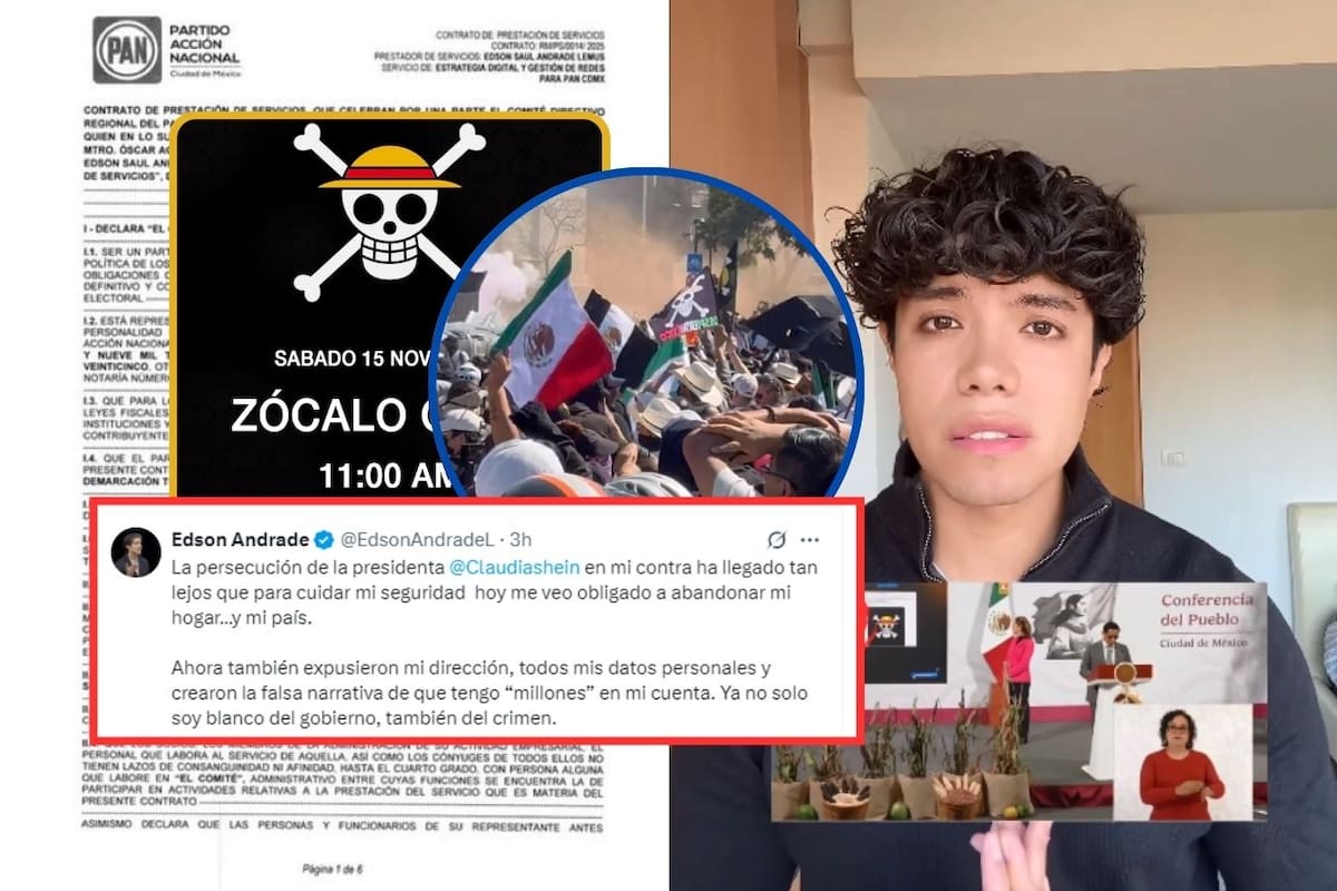 Edson Andrade, joven vinculado a la marcha Generación Z y al PAN, anuncia exilio forzado acusando persecución de Sheinbaum