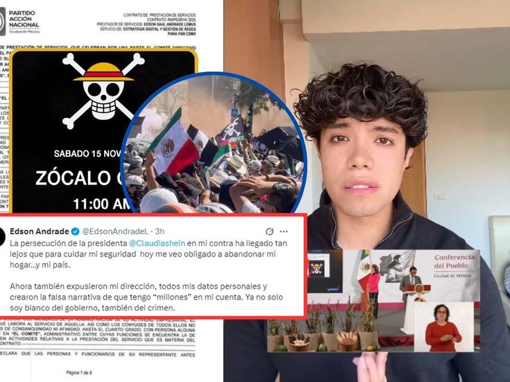 Edson Andrade, joven vinculado a la marcha Generación Z y al PAN, anuncia exilio forzado acusando persecución de Sheinbaum