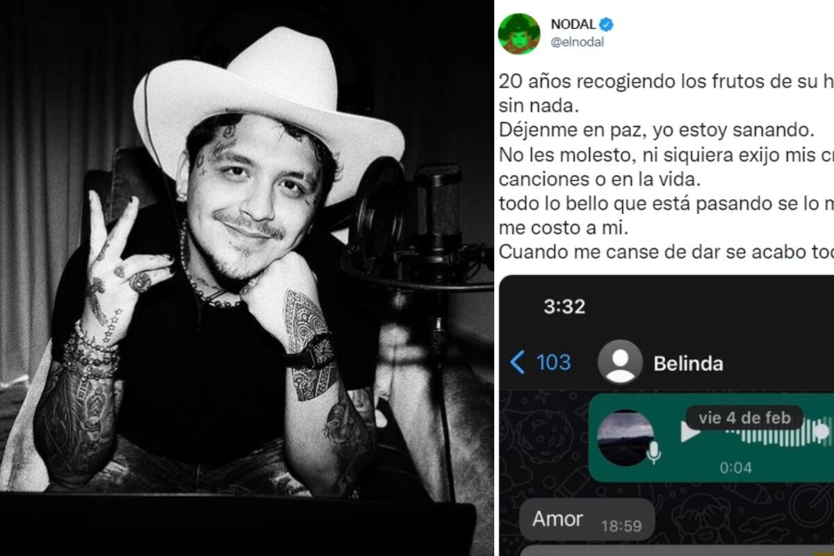 Nodal exhibe a Belinda pidiéndole dinero y arremete contra su exsuegra: "20 años recogiendo los frutos de su hija"