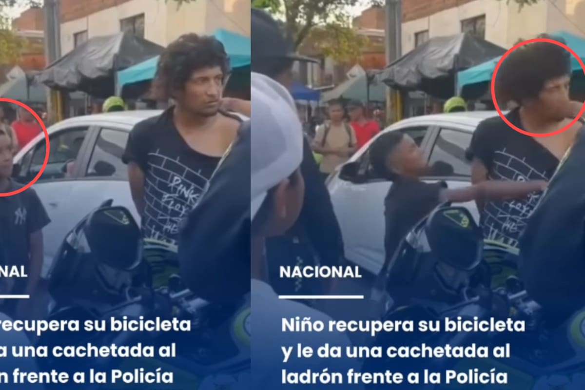 “A lo que vine fue a esto” Niño sorprende al darle una cachetada a un ladrón que intentaba robarle su bicicleta