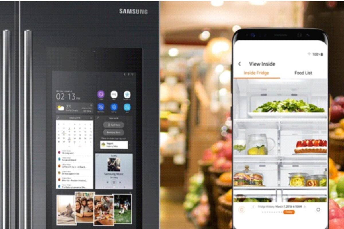 Lanza Samsung refrigerador con cámaras y pantalla