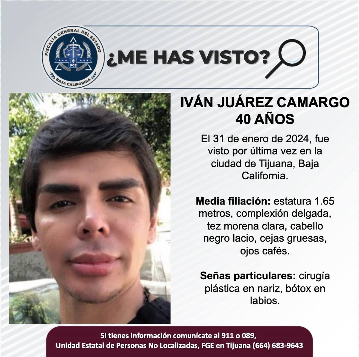 Iván Juárez Camargo fue visto por última vez el 31 de enero de 2024.