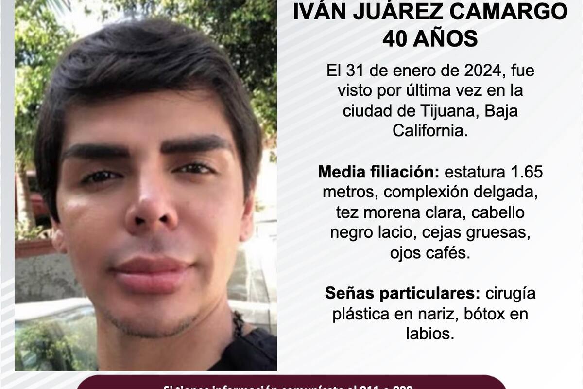 Se busca a Iván Juárez Camargo, de 40 años de edad