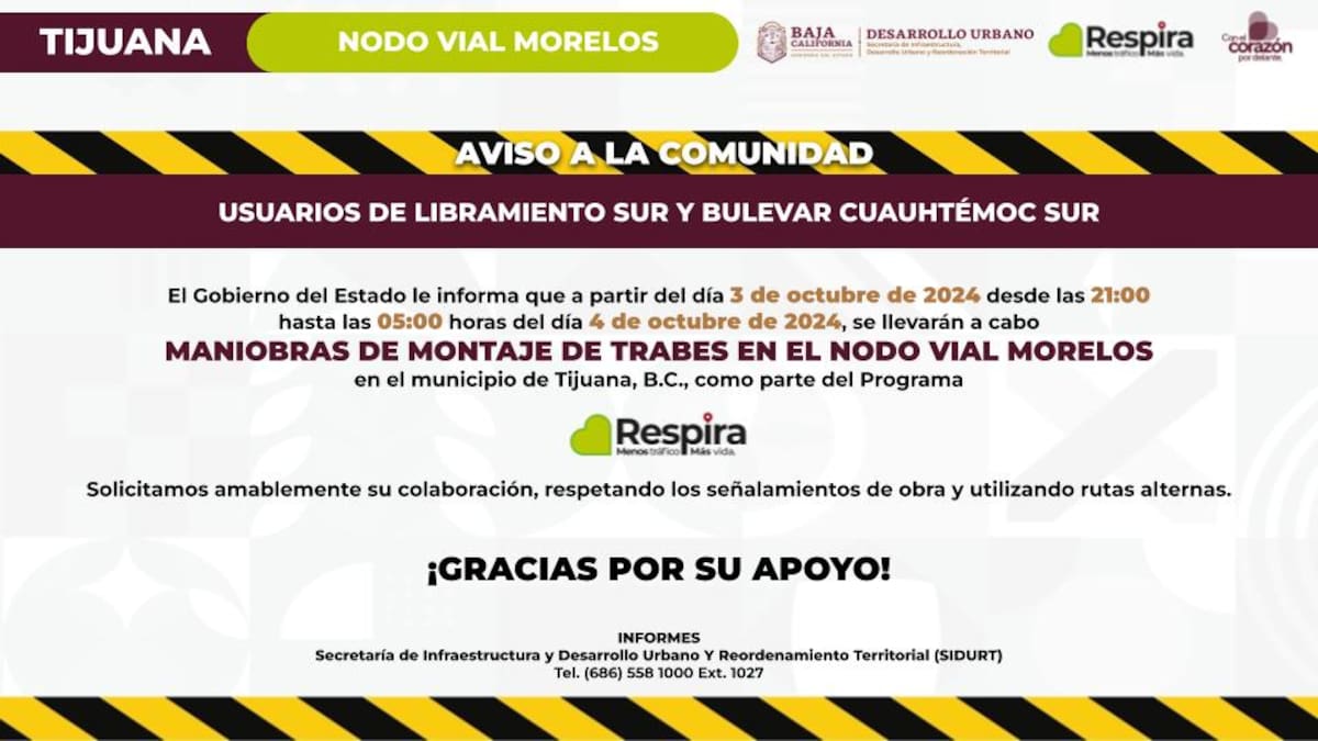 Cierres por el Nodo Morelos.